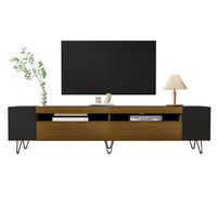TV-LOWBOARD 180/36/43 cm in Schwarz und Holzoptik mit 2 Türen - Schwarz, Holzwerkstoff (180/43/36cm) - Flora Grace