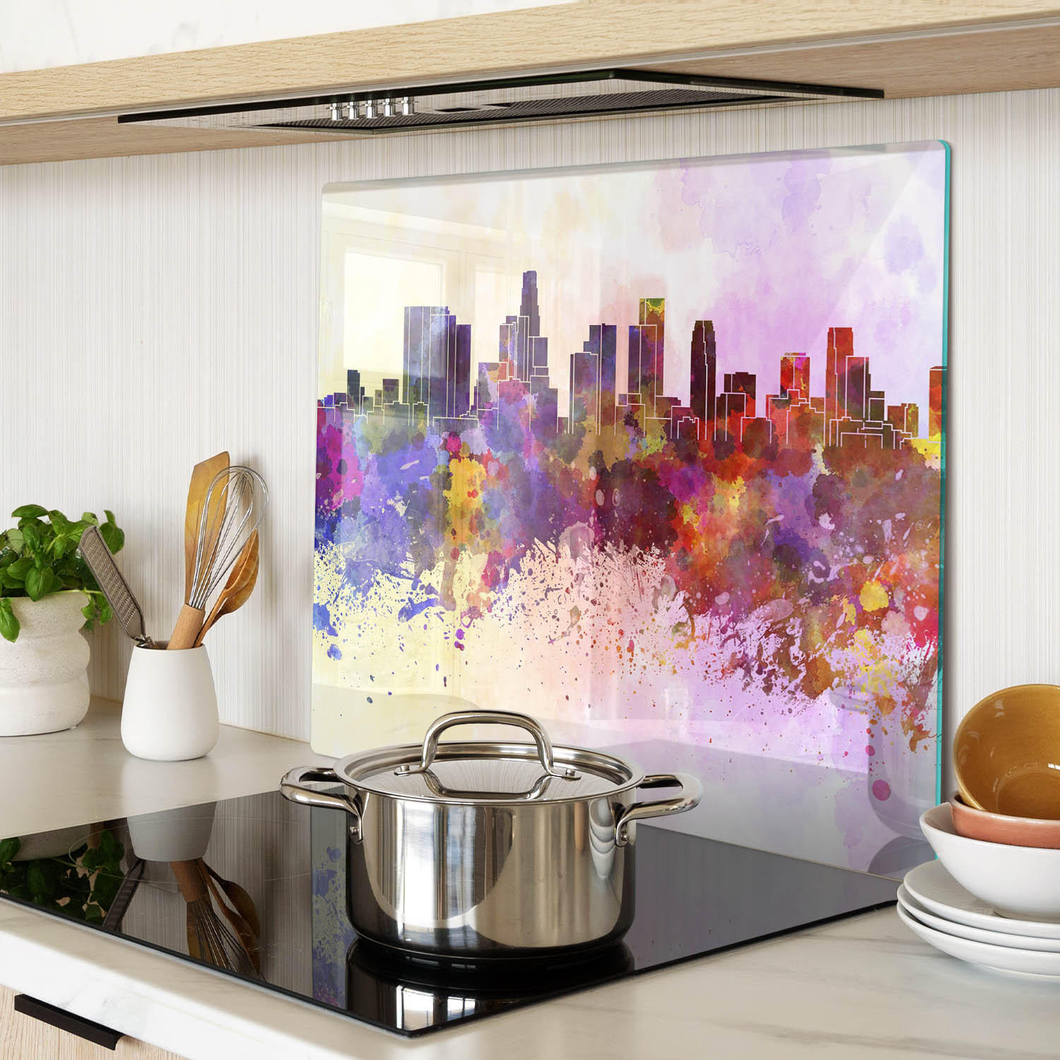 GLASPLATTE 60x52 cm Los Angeles - Multicolor, Glas (60/0.4/52cm) - TULUP