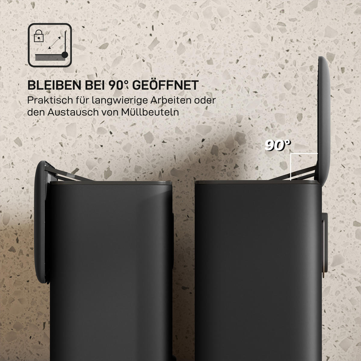 MÜLLEIMER 8 L hängend Abfalleimer mit ofen bleibendem Deckel und Inneneimer - Schwarz, Kunststoff (17.4/30/29.7cm) - HOMCOM