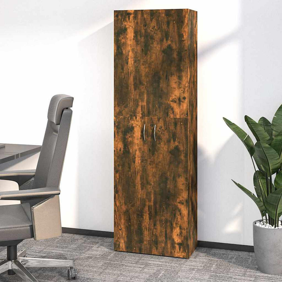 BÜROSCHRANK Räuchereiche 60/32/190 Cm Holzwerkstoff - Braun, Holzwerkstoff (32/190/60cm) - vidaXL