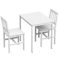 ESSGRUPPE MDF Kohlenstoffstahl Weiß - Weiß, Holzwerkstoff/Metall (60/75/80cm) - HOMCOM