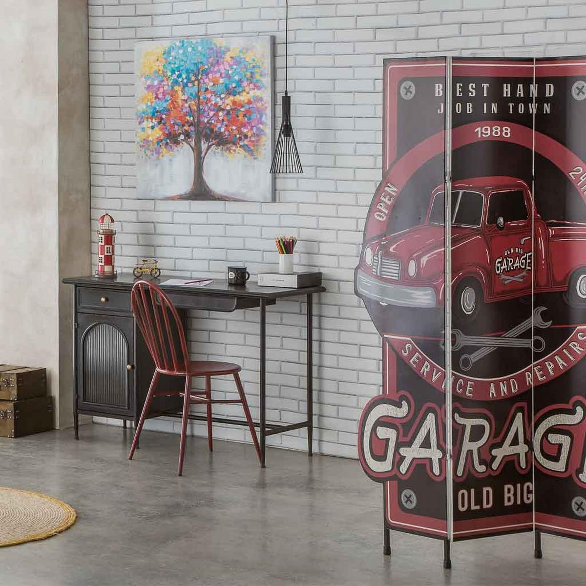 PARAVENT aus geflochtenem Papier mit 3 PANEELE, 40x3x2cm - Multicolor, Metall (120/180/2cm) - Wanderlust