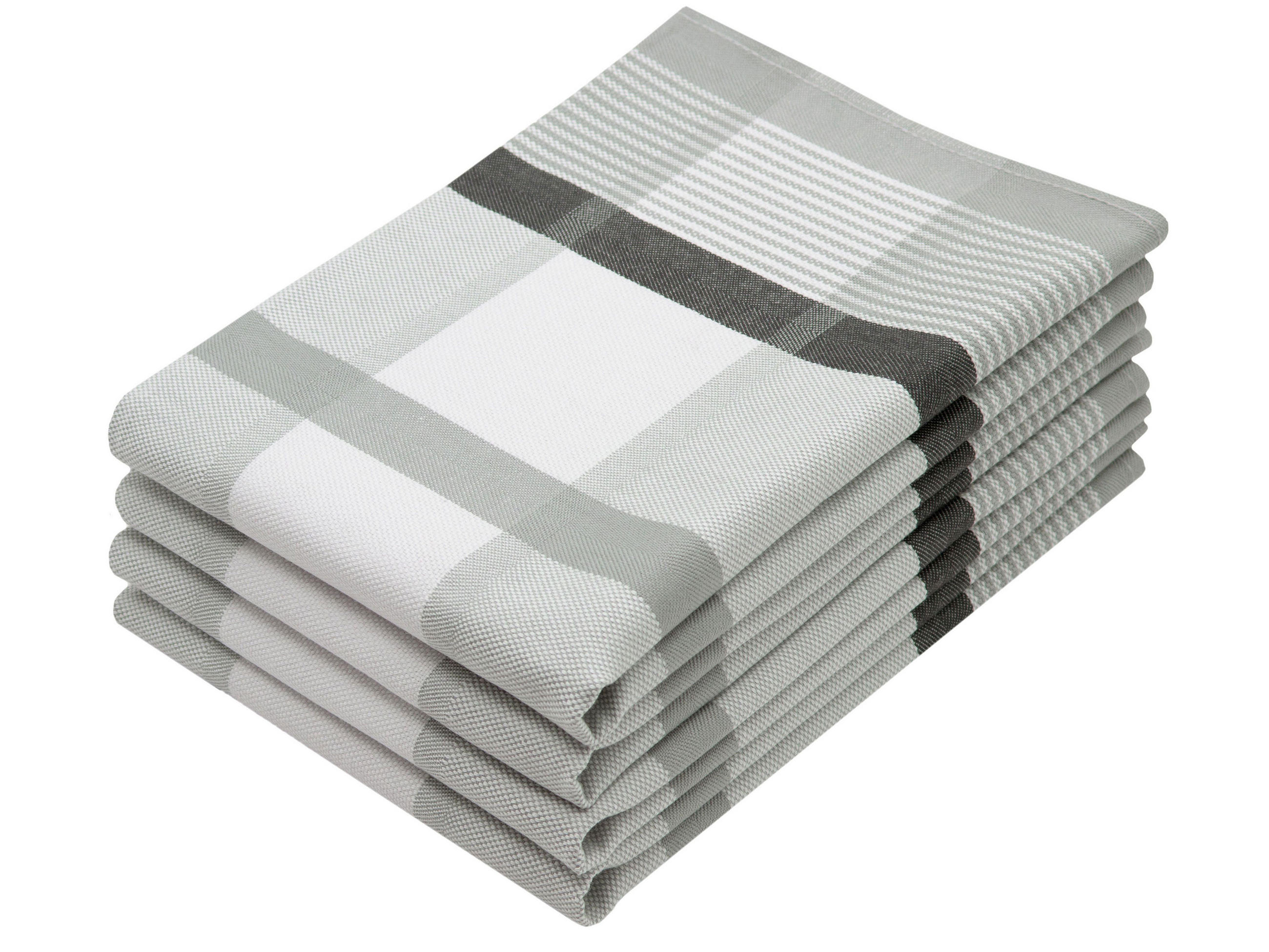 GESCHIRRTÜCHER, 4er-Set, 50x70 cm, 100% Baumwolle, Grau - Grau, Textil (50/70cm) - Zollner