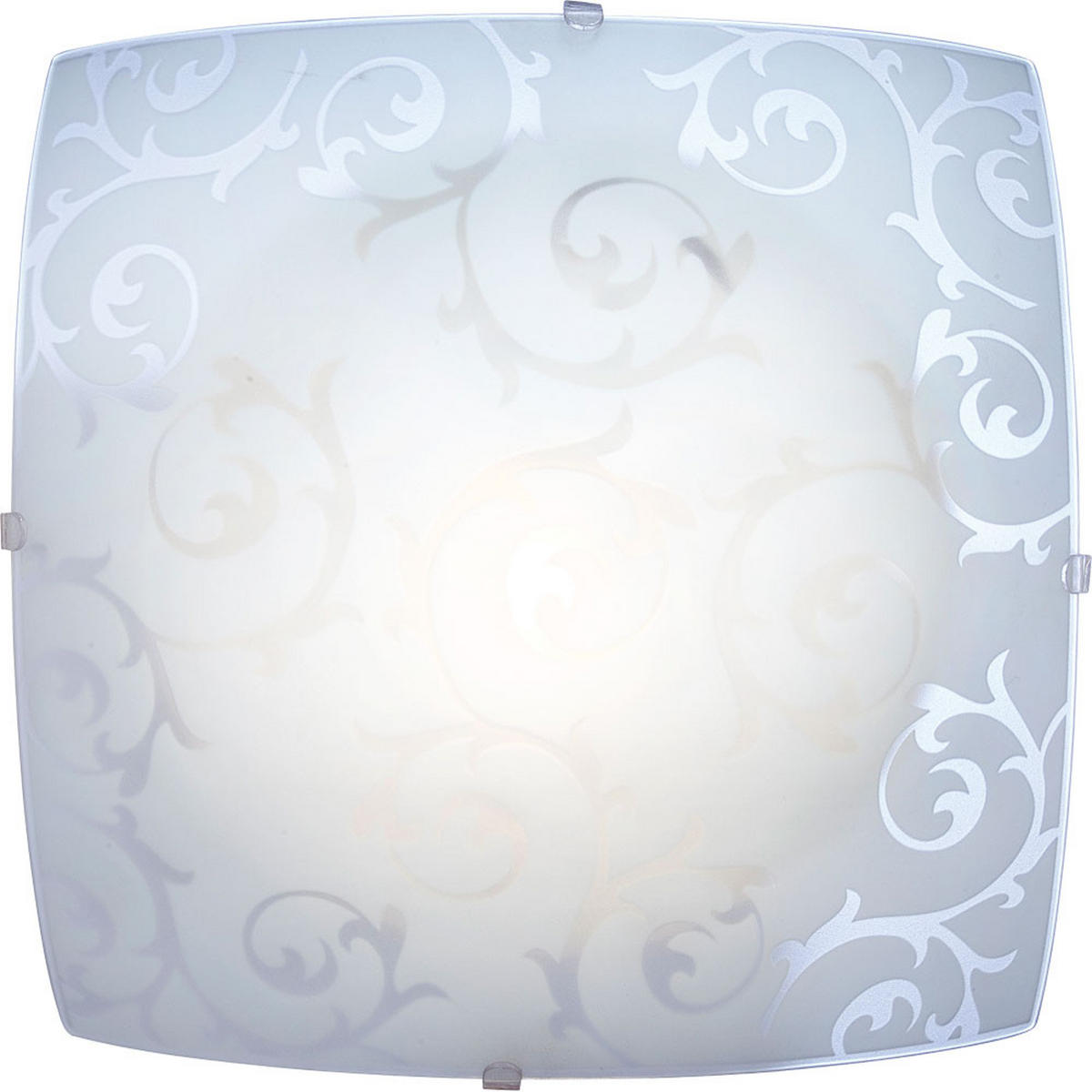 DECKENLEUCHTE Glas Weiß Blüten Design - Weiß, Glas (25/25/6.5cm) - Globo Lighting