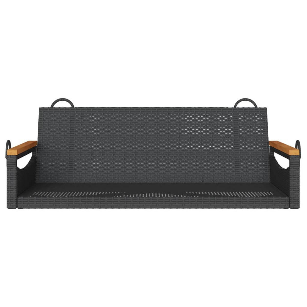 HÄNGEBANK Schwarz 109x62x40 cm Poly Rattan - Schwarz, Kunststoff (109/40/62cm) - furnicato