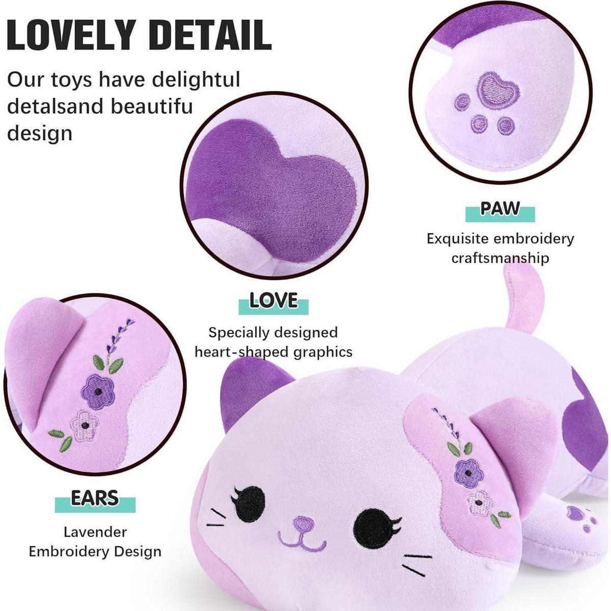 PLÜSCHTIER Katze Violett 23 cm - Lila, Textil (15/23cm)