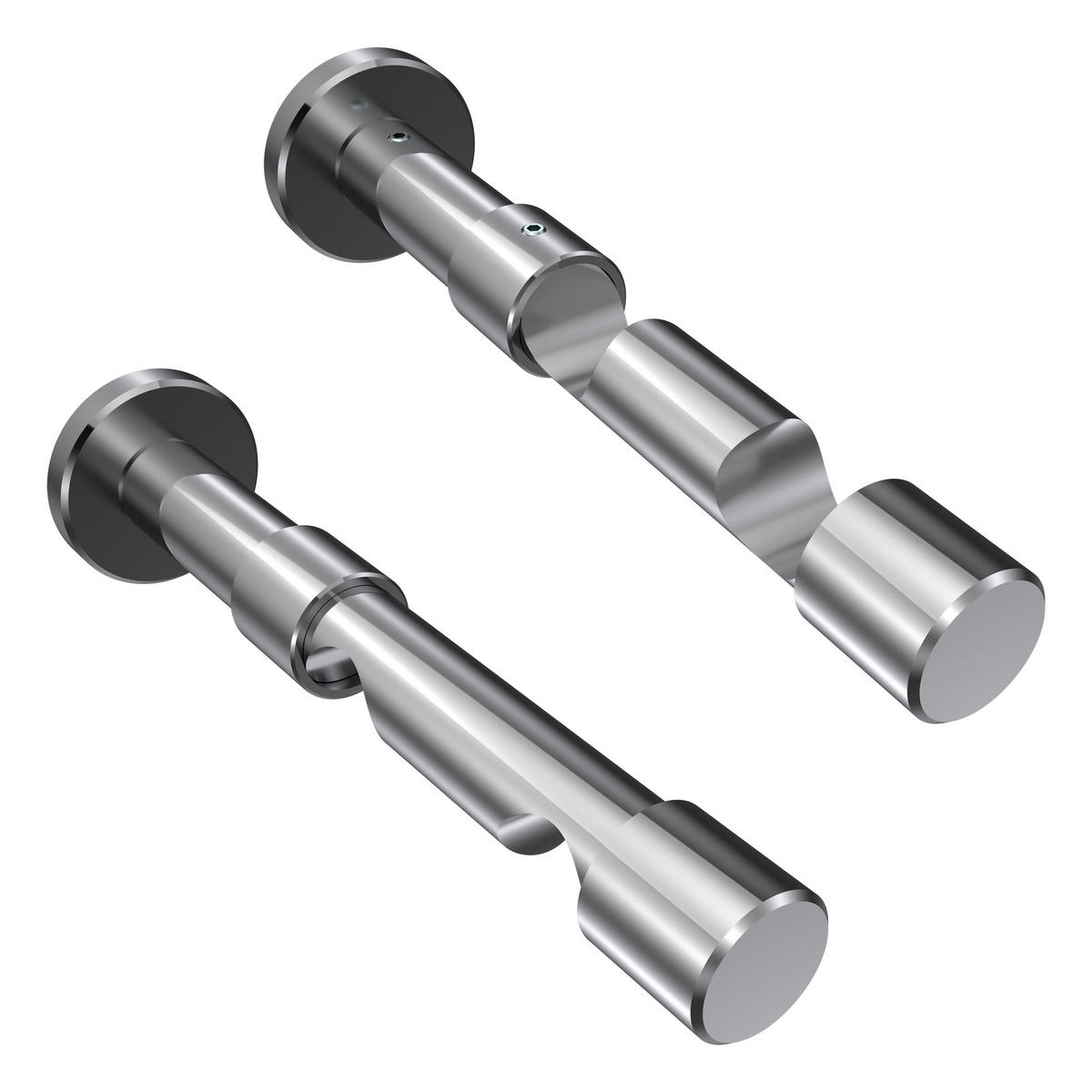 GARDINENSTANGE INNENLAUF Prestige Tanara 100 cm, 2-läufig, 20 mm Ø Chrom - Chromfarben/Weiß, Metall (100cm) - INTERDECO