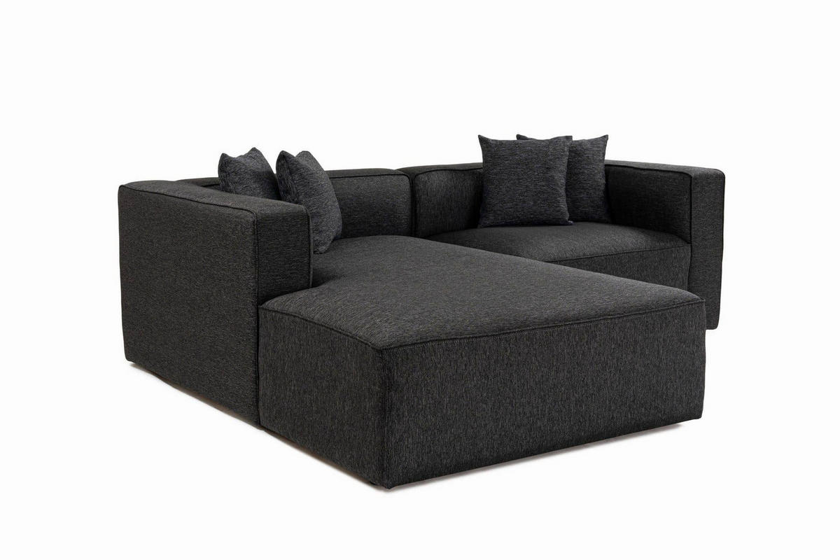 ECKSOFA breites XL-Design - Anthrazit/Schwarz, Holz/Kunststoff (230/180cm) - myHomelando