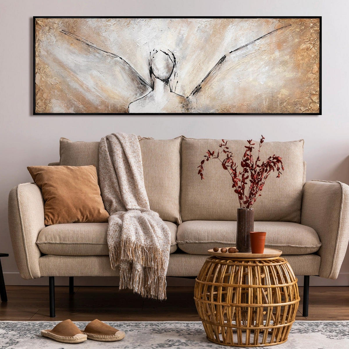 GEMÄLDE Schönheit Schattenfugenrahmen Schwarz 120x40 cm - Schwarz, Holz (120/40cm) - YS-art gallery