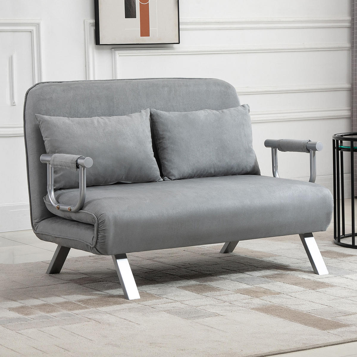 2-SITZER Sofa Hellgrau 111.0/80.0/78.0 cm - Hellgrau, Textil (80/78/111cm)