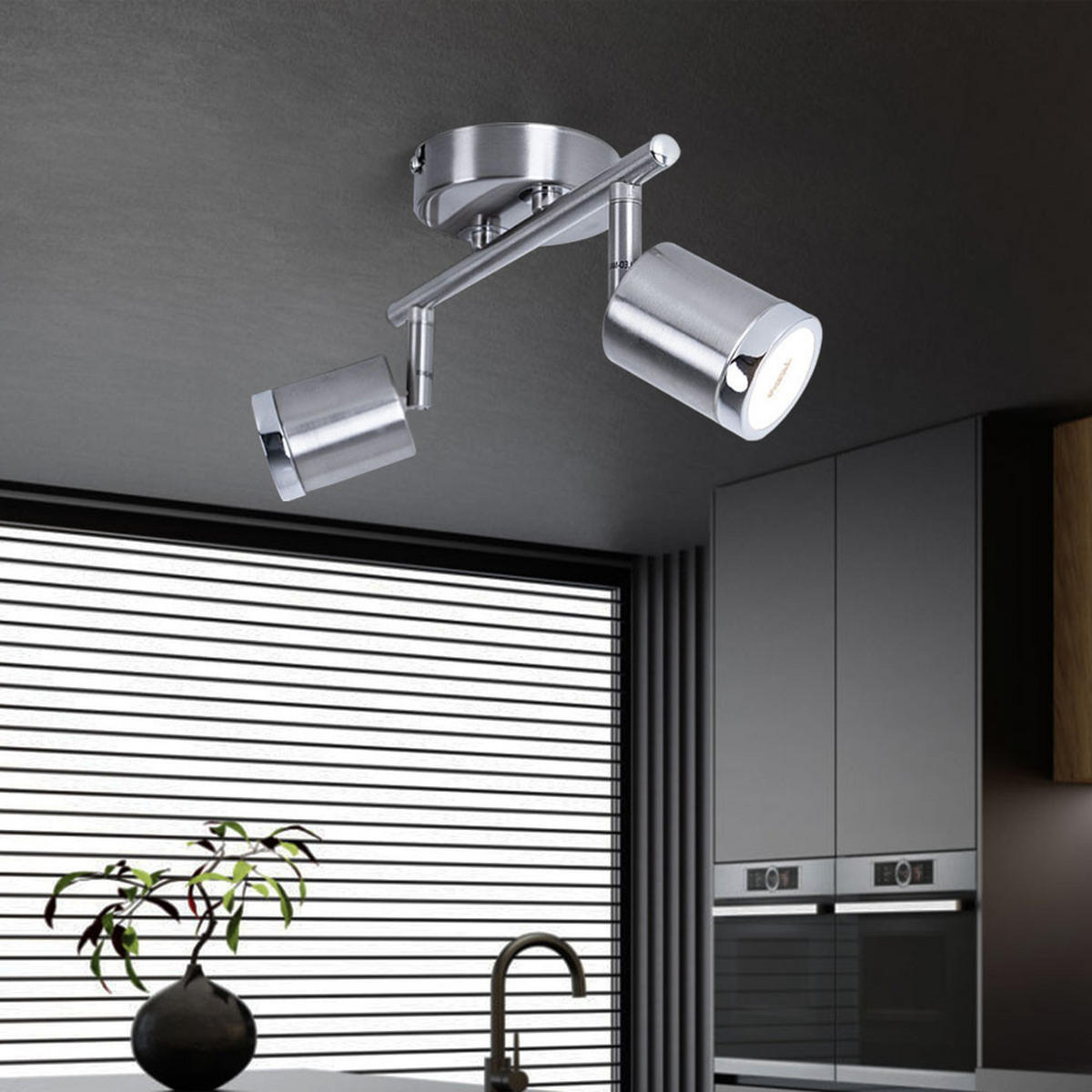 LED DECKENLEUCHTE Port Alu Silber - Silberfarben, Metall (43.5/8/14cm) - Wofi