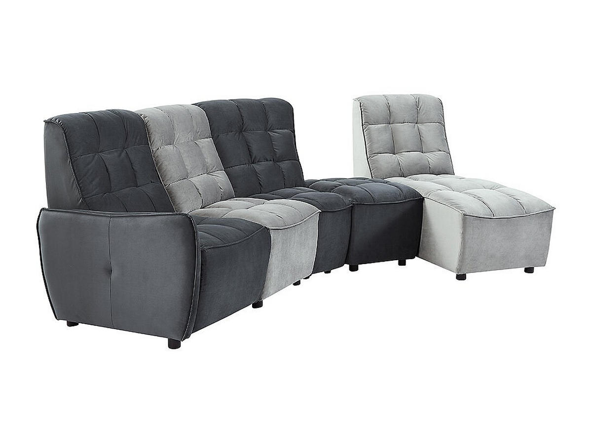 RELAXSOFA - 6 Personen - stoff - hellgrau, anthrazitgrau Alford - Anthrazit/Hellgrau, Textil (323/104/210cm) - Vente-Unique
