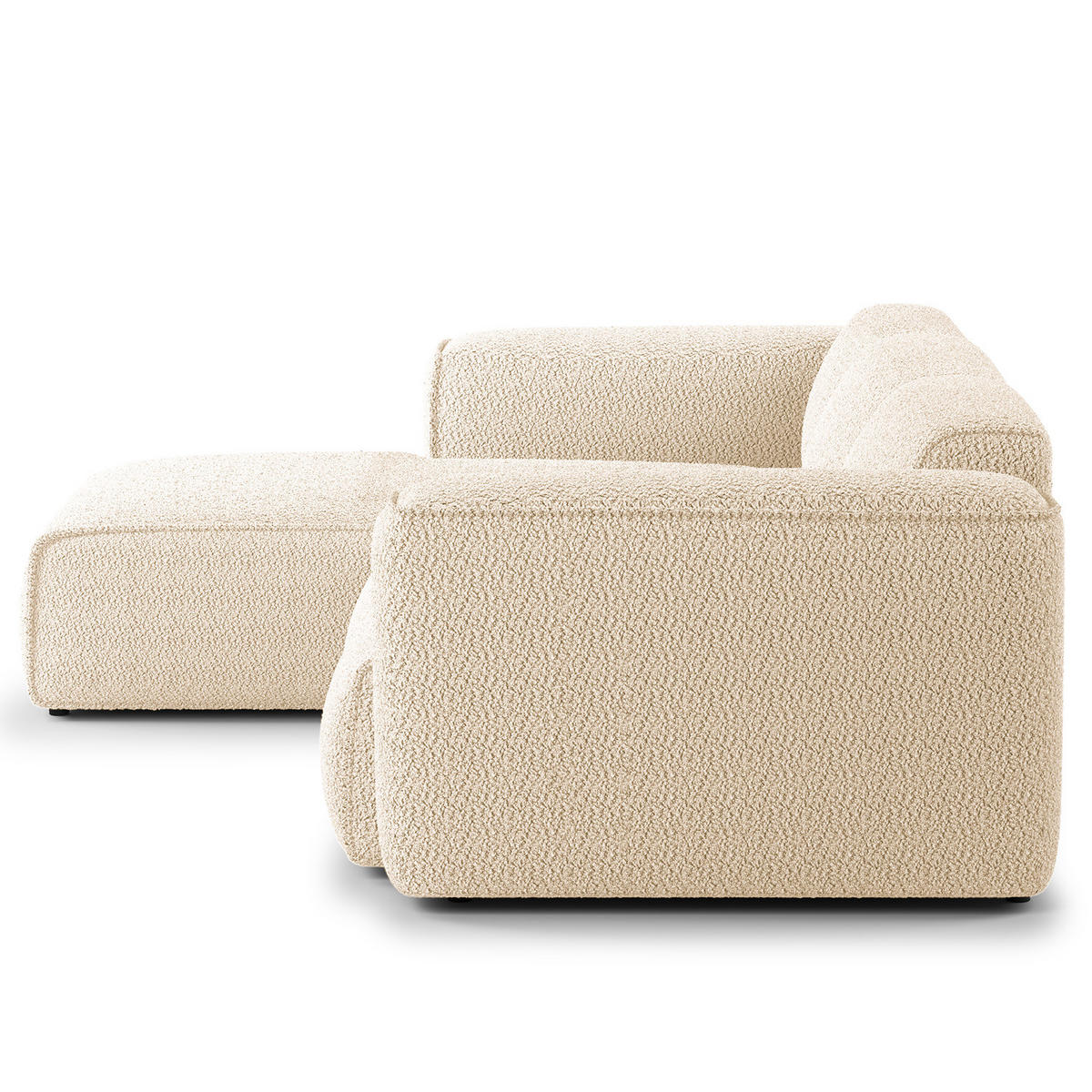 3-SITZER ECKSOFA mit Longchair - Beige/Schwarz, Kunststoff/Textil (251/173cm) - home24