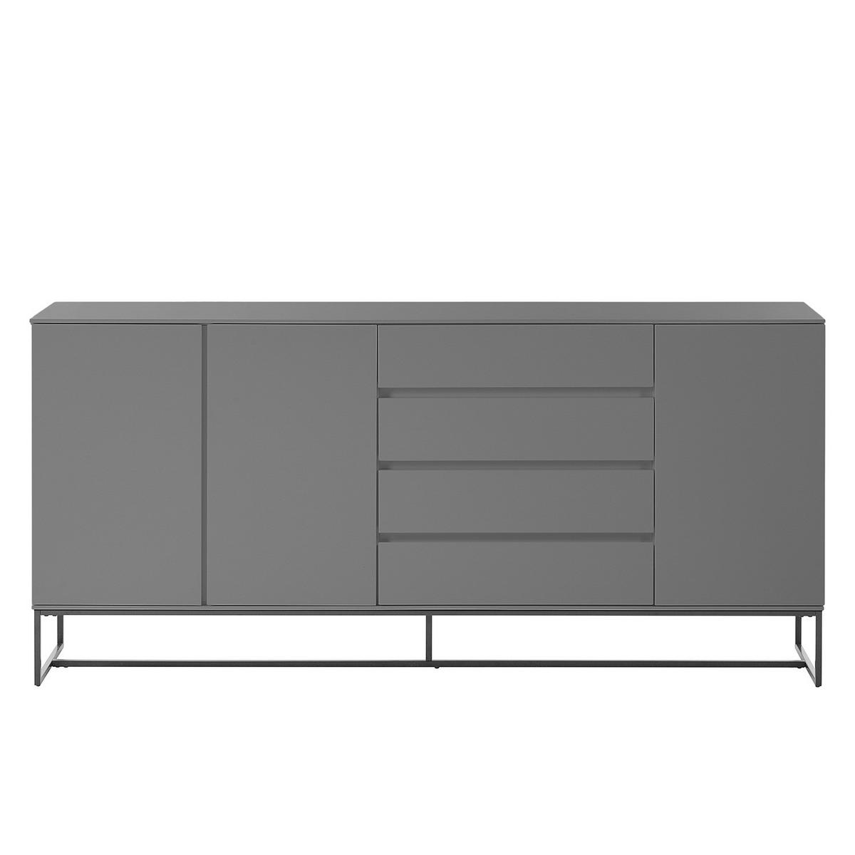 SIDEBOARD - Schwarz/Grau, Holzwerkstoff (186/86/40cm) - home24