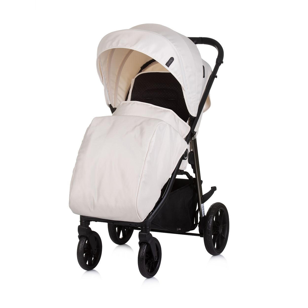 KINDERWAGEN Insta beige Fußabdeckung, Federung, Korb, Gurt, klappbar - Beige, Metall (87/53/105cm) - Chipolino