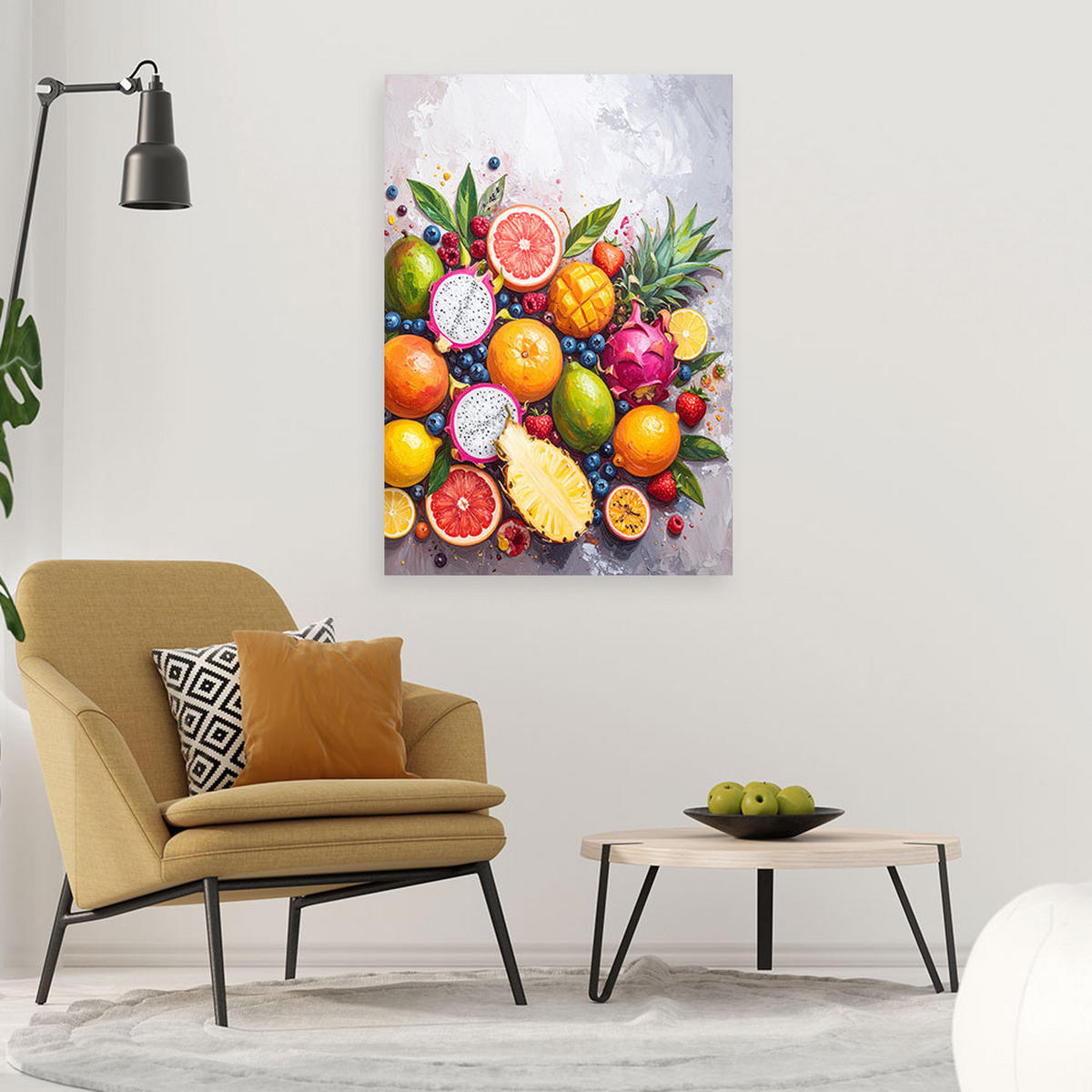 LEINWANDBILD Essen & Trinken 80x120cm - Multicolor, Textil (80/120cm) - Feeby