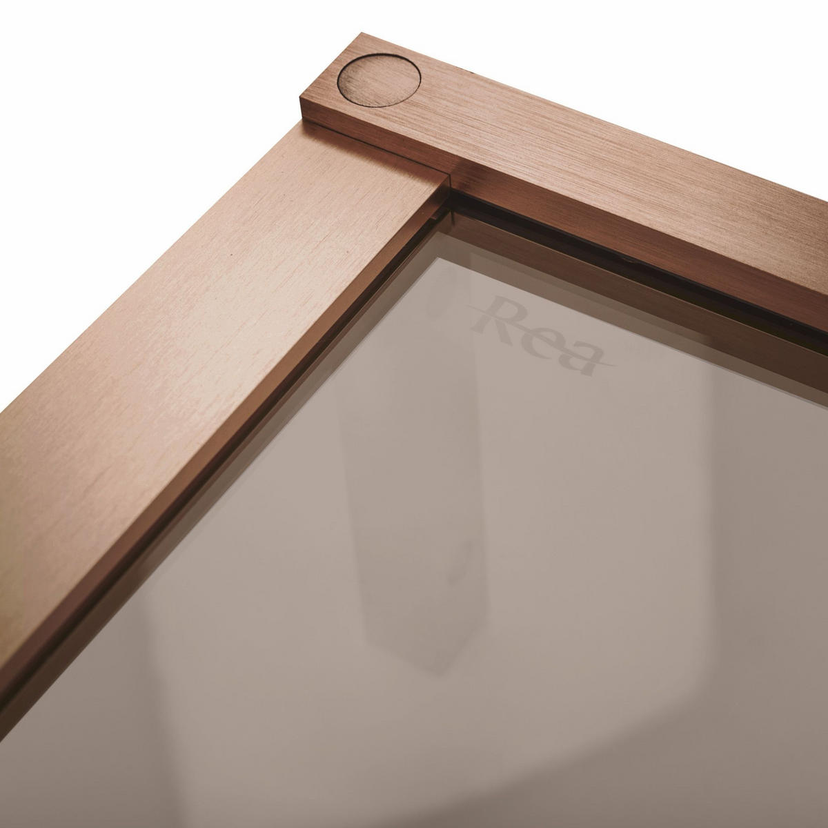DUSCHKABINE Rea Hugo Double 80x80 Copper Brush - Kupferfarben, Glas (80/80/200.5cm) - REA