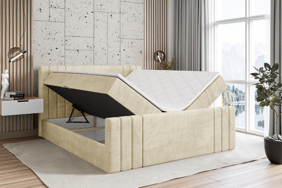 BOXBETT CELESTIA-Z - 200x200 cm - H3 - Beige - Beige, Holzwerkstoff (200/200cm) - ALTDECOR