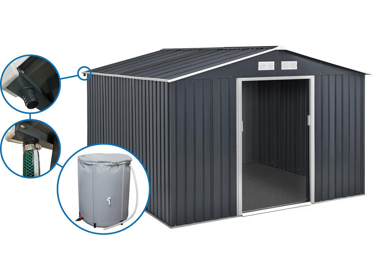 METALL-GARTENHAUS vegas Grau - Grau, Metall (330/210/372cm) - Habitat Garten