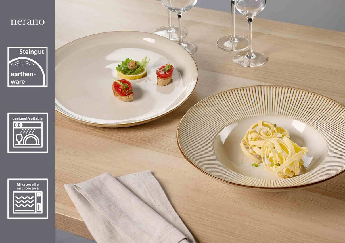 PIZZATELLER Nerano beige ø 32 cm 4er Set - Beige, Keramik (32cm) - Ritzenhoff Breker