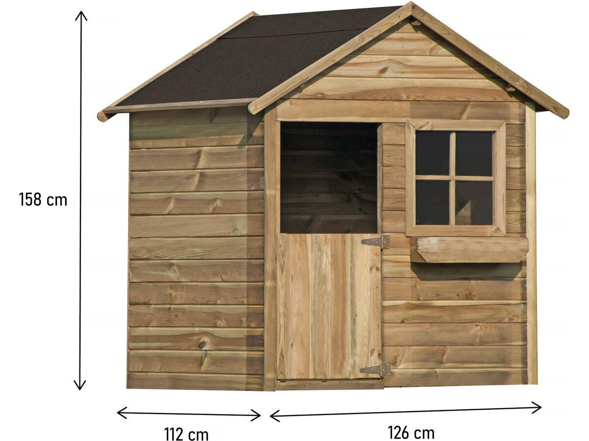 KINDERSPIELHAUS Coccinelle Braun - Braun, Holz (126/158/112cm) - Habitat Garten