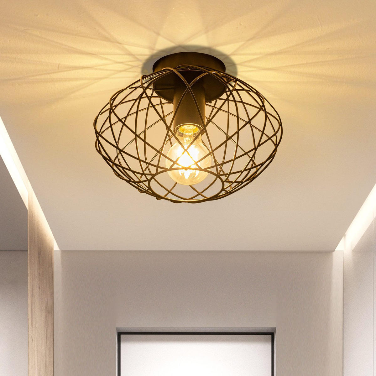 DECKENLEUCHTE Ladner 25/25/17.5cm - Schwarz, Metall (25/25/17.5cm) - Nettlife