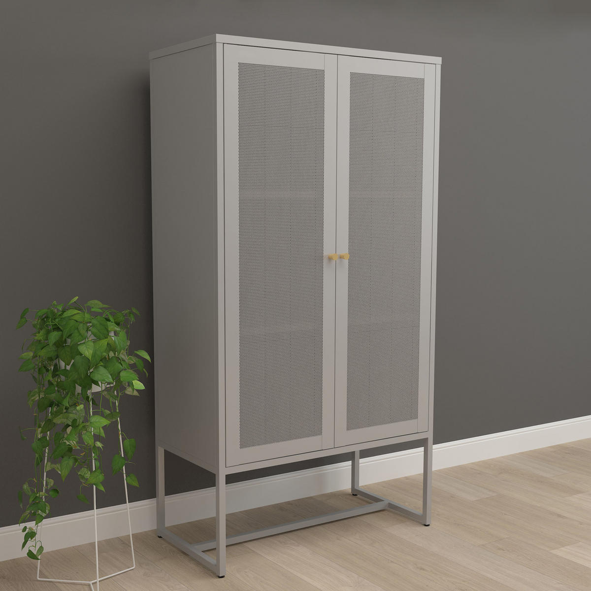 BÜROSCHRANK Sund - Grau, Metall (80/150/40cm) - [en.casa]