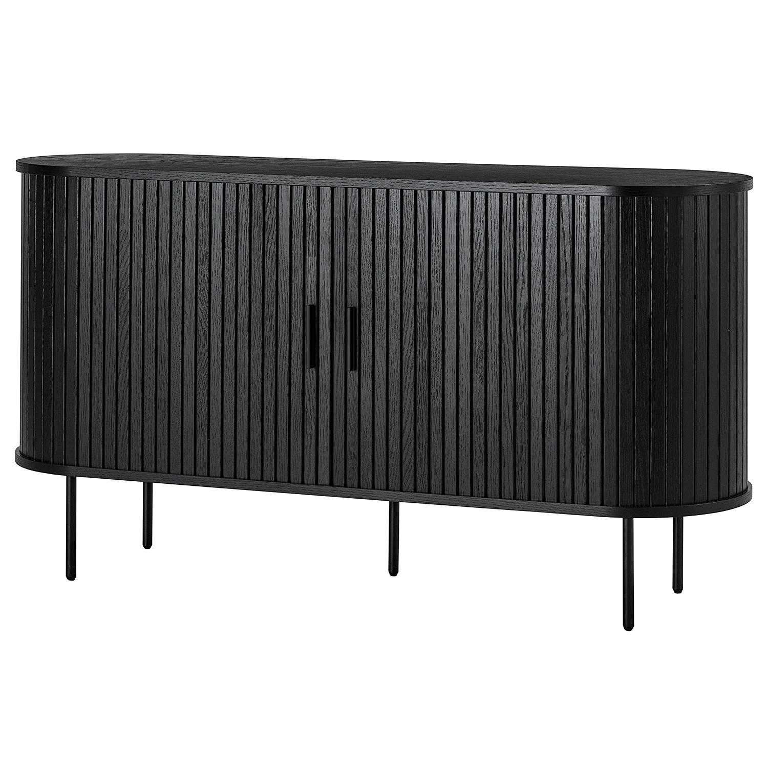 SIDEBOARD - MDF / Metall - Eiche - Eichefarben/Schwarz, Holzwerkstoff/Metall (140/76/40cm) - home24