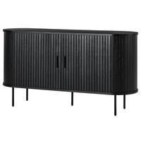 SIDEBOARD - MDF / Metall - Eiche - Eichefarben/Schwarz, Holzwerkstoff/Metall (140/76/40cm) - home24