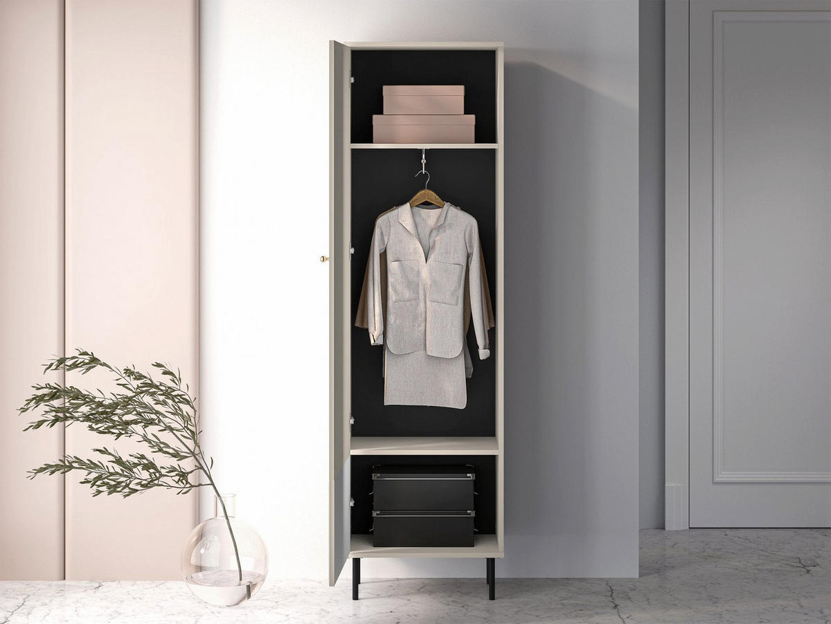 GARDEROBENSCHRABK Caletto Beige 55 cm - Beige/Goldfarben, Holzwerkstoff/Metall (55/190/34cm) - Selsey