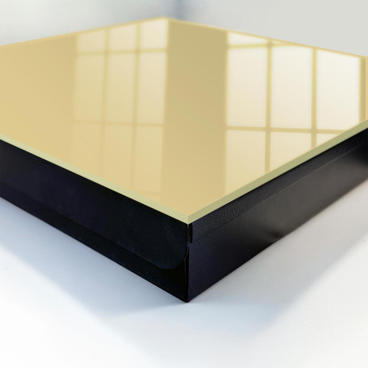 SCHLÜSSELBOX Schwarz 30x30 cm- Türöffnung nach rechts - Senffarbe - Creme, Metall (30/30/5cm) - TULUP