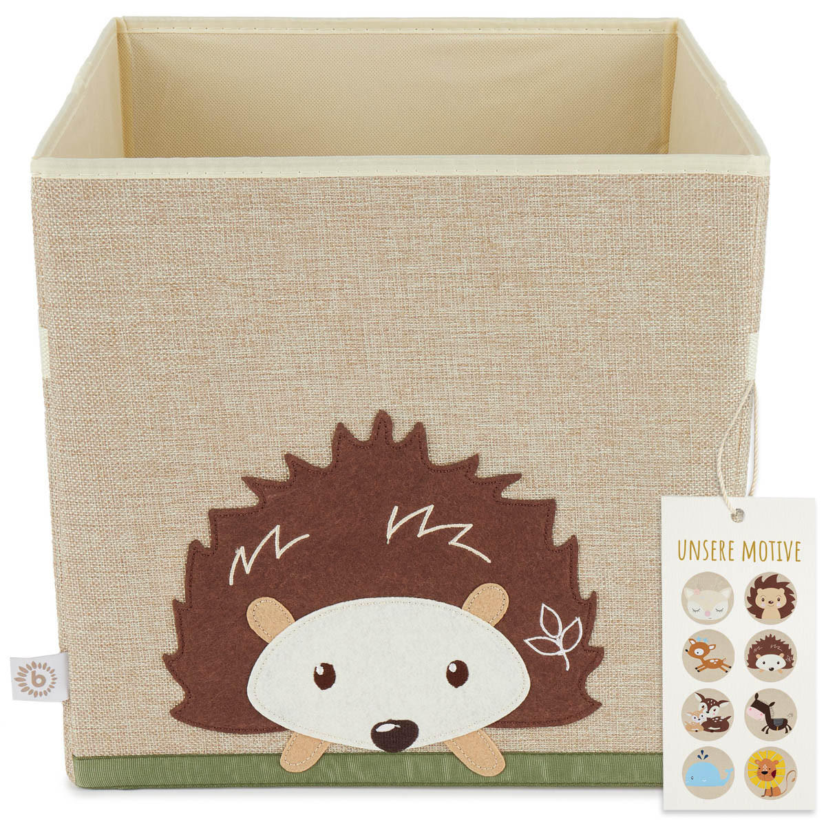 AUFBEWAHRUNGSBOX Kinder Kallax Igel - Beige, Textil (33/33cm) - Bieco Spielwaren