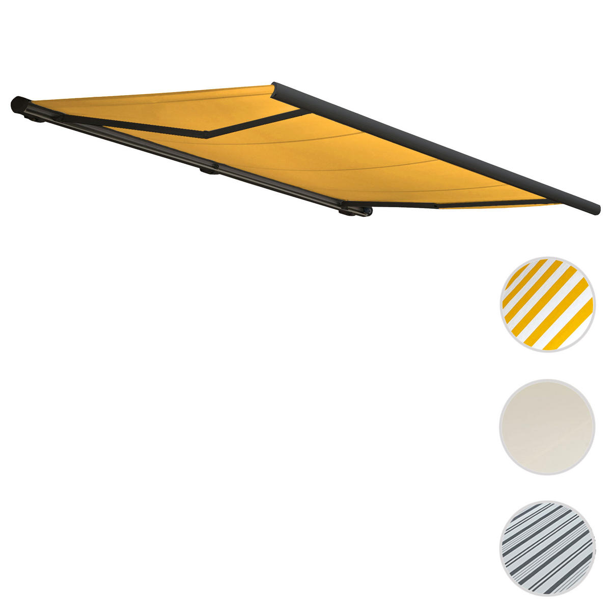 ELEKTRISCHE KASSETTENMARKISE Gelb, Anthrazit - Gelb/Anthrazit, Textil (450/23/300cm) - MCW