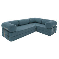 ECKSOFA Cord 300 x 200 cm Türkis mit Schlaffunktion - Türkis, Textil (300/200cm) - SURB