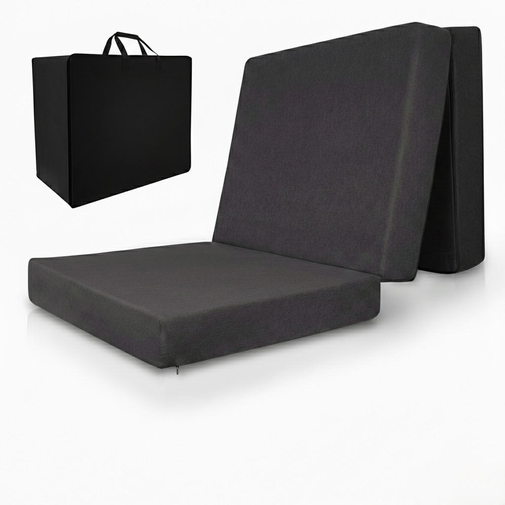 VISCO KLAPPMATRATZE VS95201x100x14cm mit Husse Anthrazit (2tlg) - Anthrazit, Textil - Beautissu 