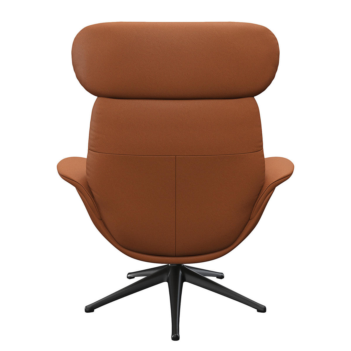 RELAXSESSEL - Kastanienfarben/Schwarz, Leder/Metall (90/107/90cm) - home24