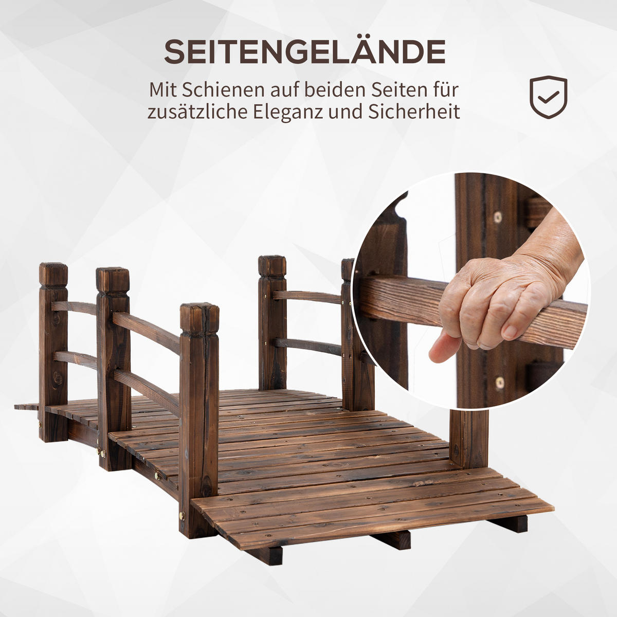 GARTENBRÜCKE, Tannenholz, Dunkelbraun - Dunkelbraun, Holz (1525/67/48cm) - Outsunny