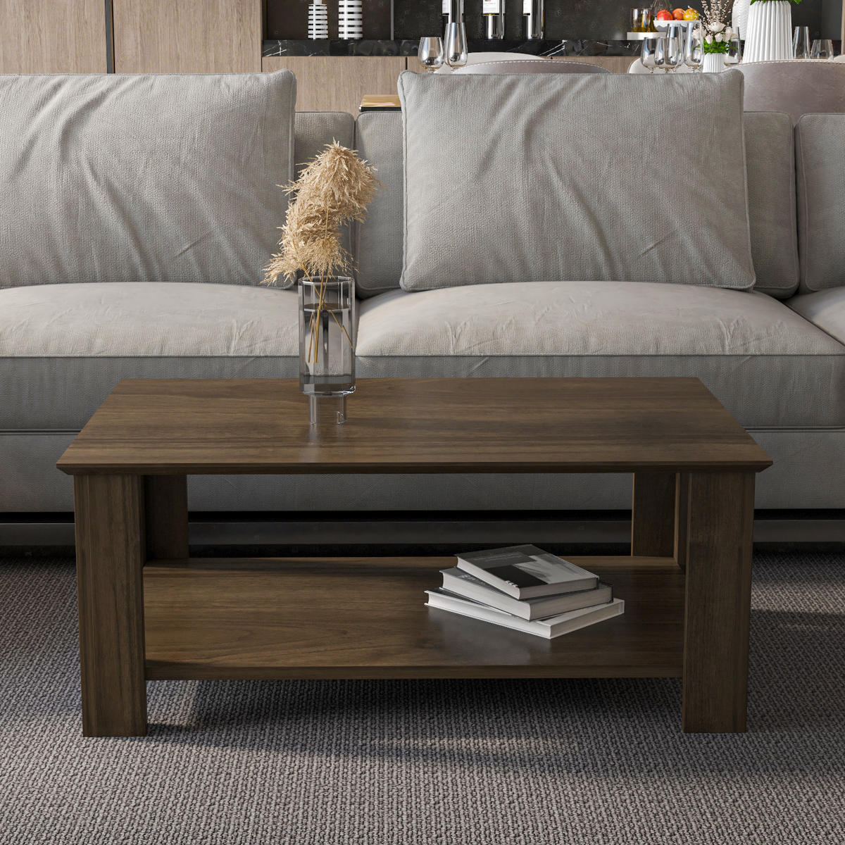 COUCHTISCH Leroy Nussbaum - Braun, Holzwerkstoff (90/60/37cm) - Decorotika