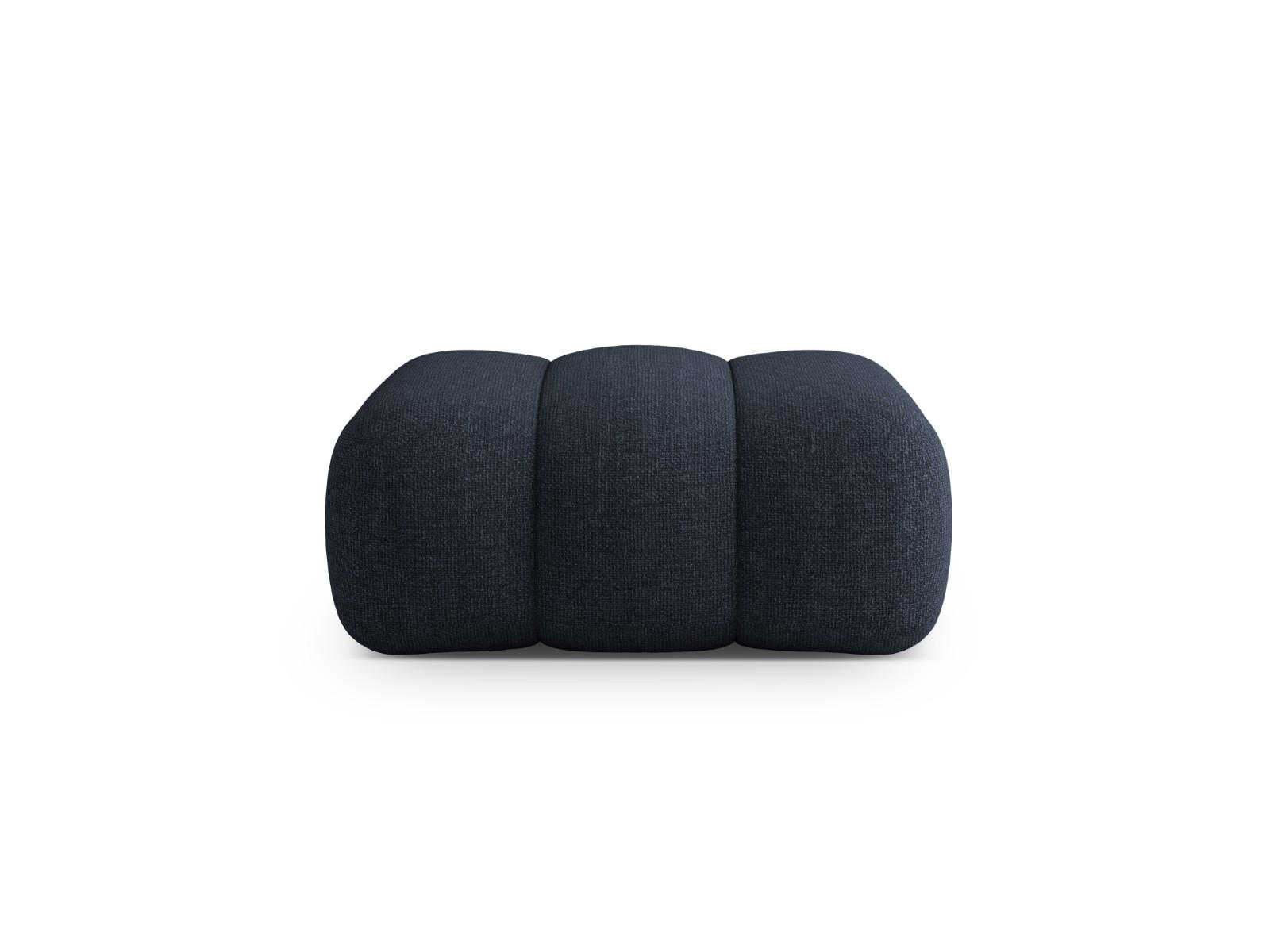POUF Koge aus Chenille-Stoff marineblau - Blau, Textil (95/40/95cm) - Cosmopolitan Design