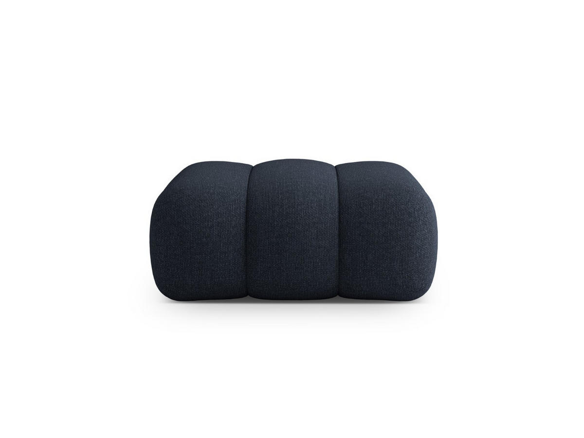 POUF Koge aus Chenille-Stoff marineblau - Blau, Textil (95/40/95cm) - Cosmopolitan Design