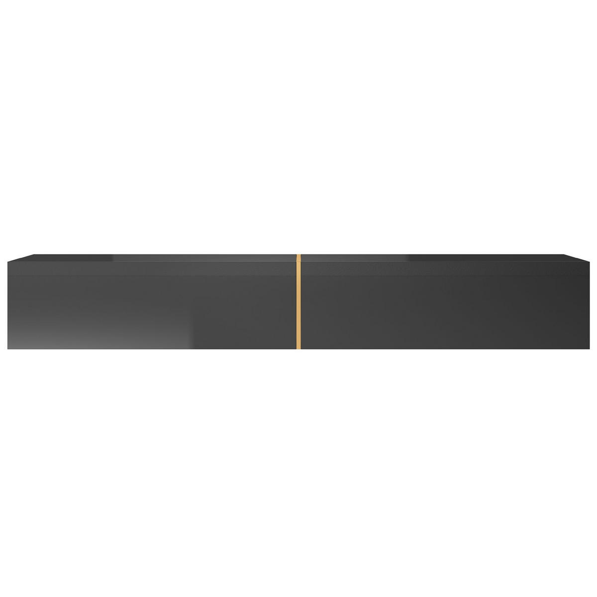 TV-LOWBOARD Bisira Schwarz / Gold 200 cm - Schwarz, Holzwerkstoff (200/30/31.6cm) - Selsey