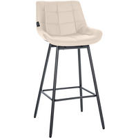 BARHOCKER Lederlook Creme - Creme/Schwarz, Textil/Metall (49/105/56cm) - CLP