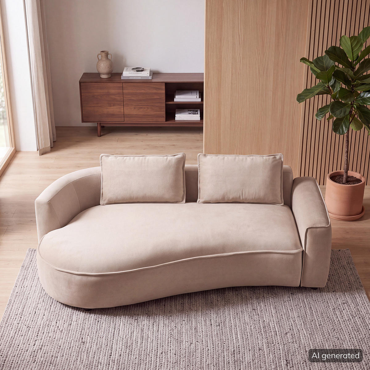 2,5-SITZER SOFA - Beige/Schwarz, Kunststoff/Textil (217/82/146cm) - home24
