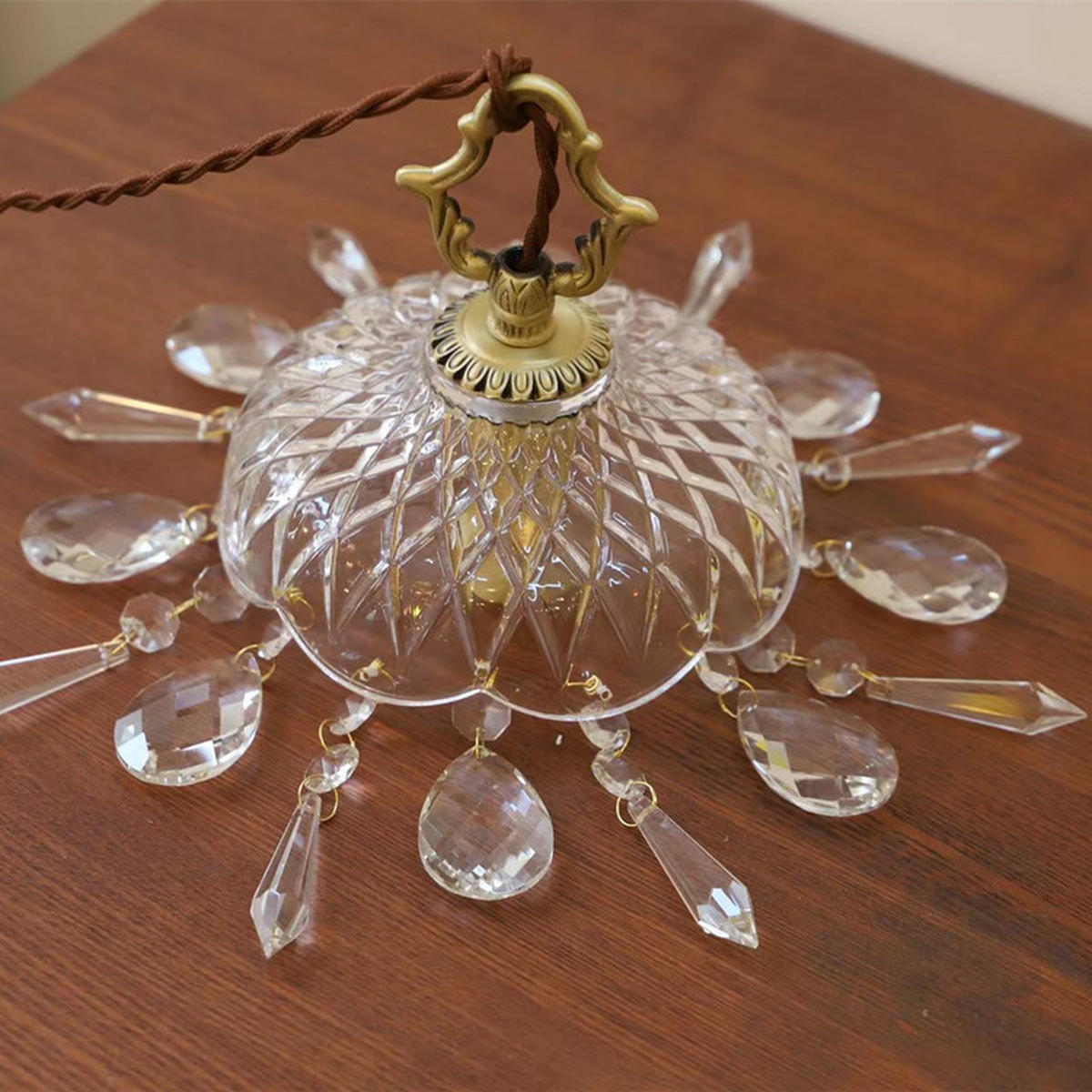 PENDELLEUCHTEN,MESSING + Glas, 220 V, 9 W, E27, 20 cm Durchmesser - Transparent, Glas (20/20/27cm) - Weltevree