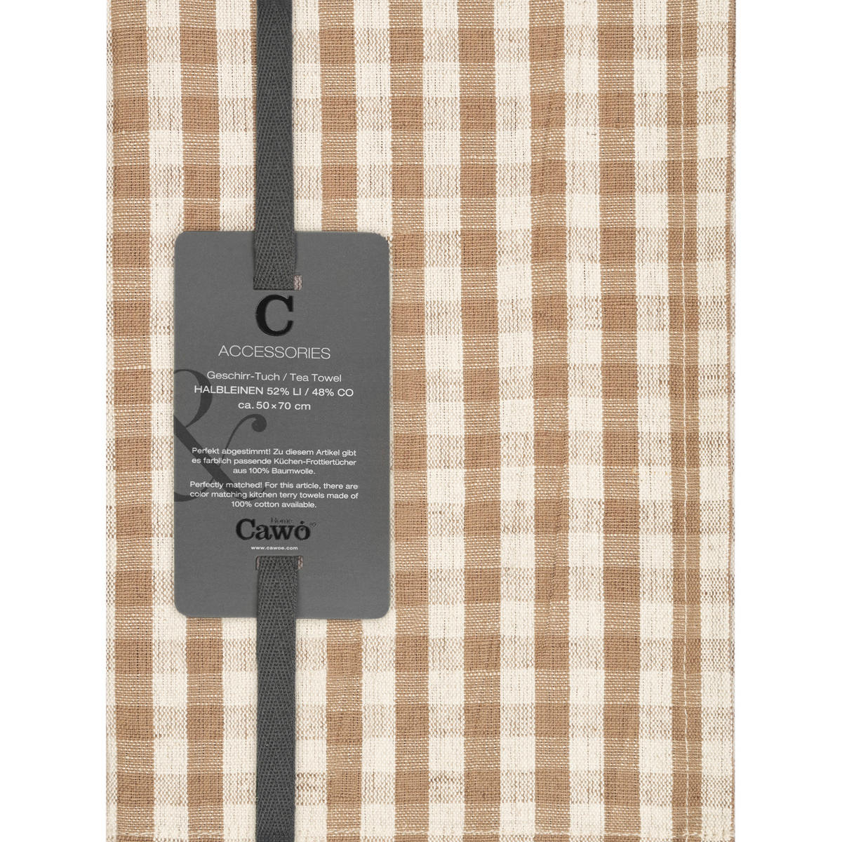 GESCHIRRTÜCHER LINEN CLASSICS KARO 538 NATUR - 33 - Beige, Textil (50/70cm) - Cawö