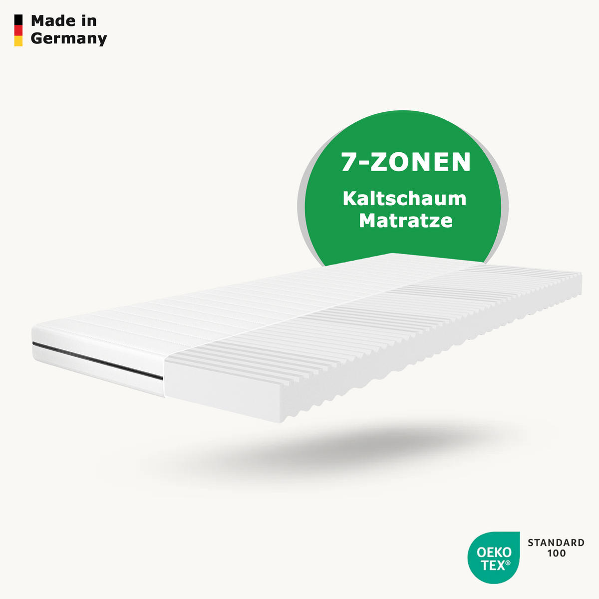 KALTSCHAUMMATRATZE – Wendematratze H2/H3 mit abnehmbarem Bezug 60x120 cm - Weiß, Textil (60/120cm) - Schlaftroll