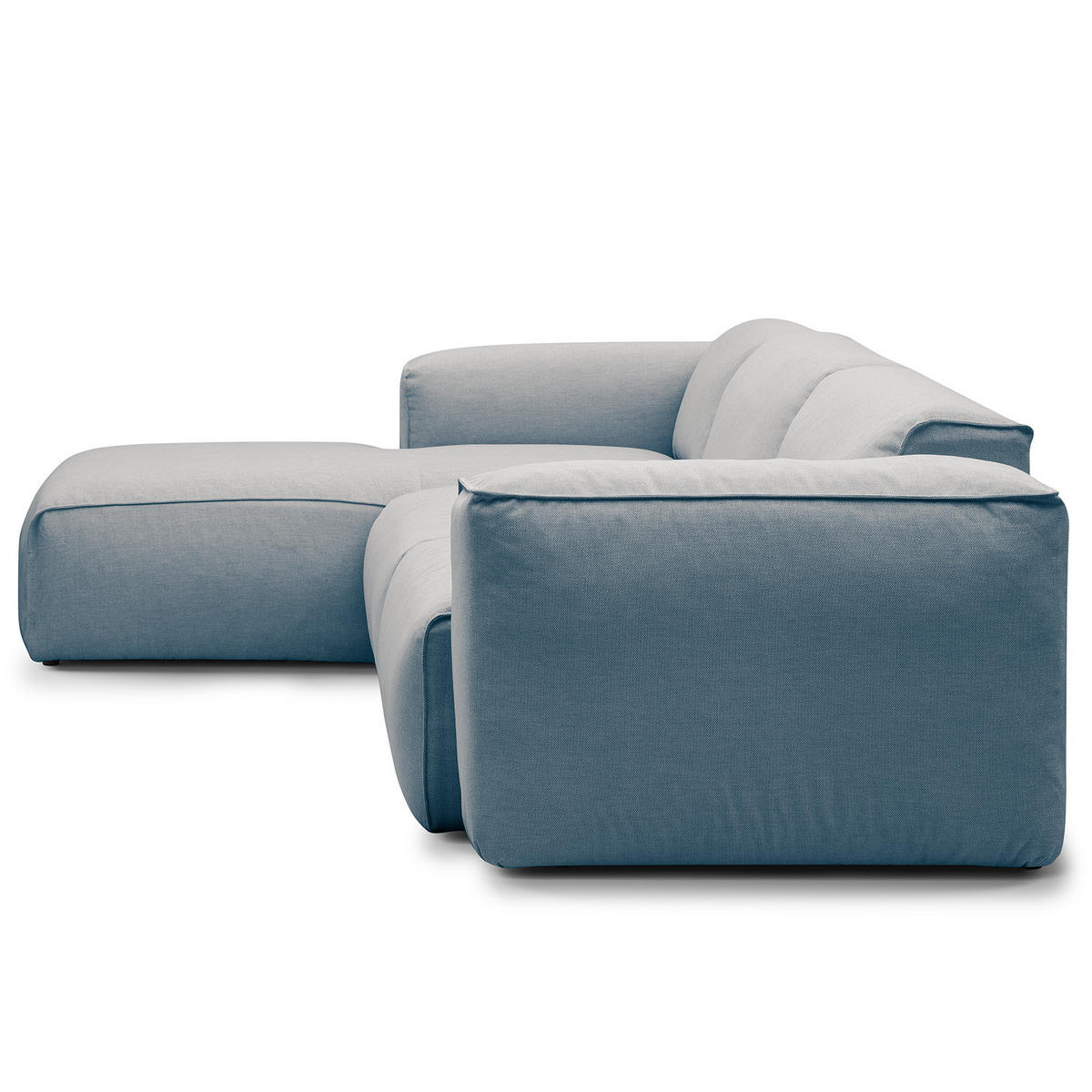 3-SITZER ECKSOFA mit Longchair - Blau/Schwarz, Kunststoff/Textil (284/173cm) - home24