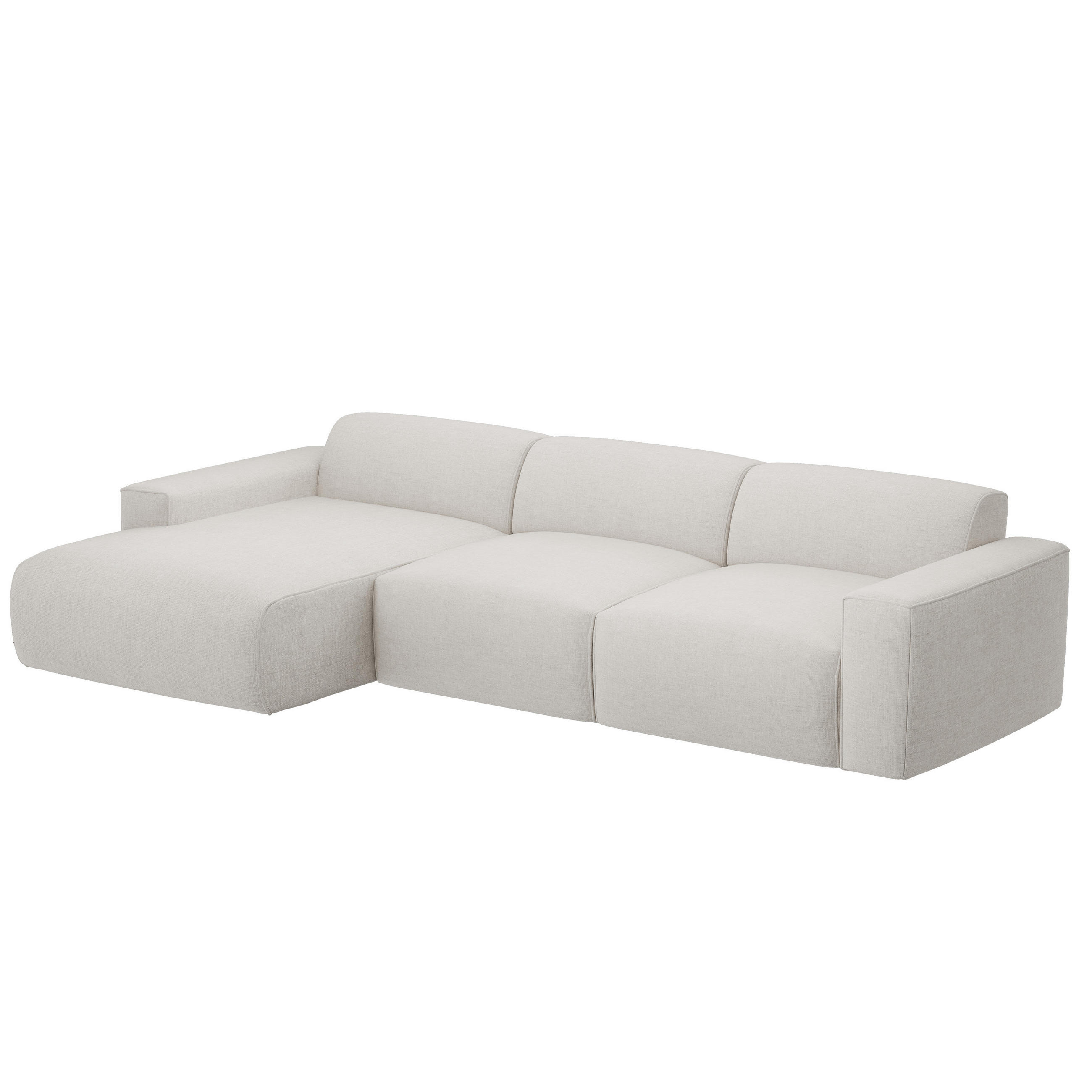 ECKSOFA DOVE Chenille-Stoff in Beige - Beige, Holzwerkstoff/Kunststoff (250/90cm) - Idohome