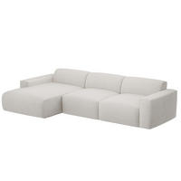 ECKSOFA DOVE Chenille-Stoff in Beige - Beige, Holzwerkstoff/Kunststoff (250/90cm) - Idohome