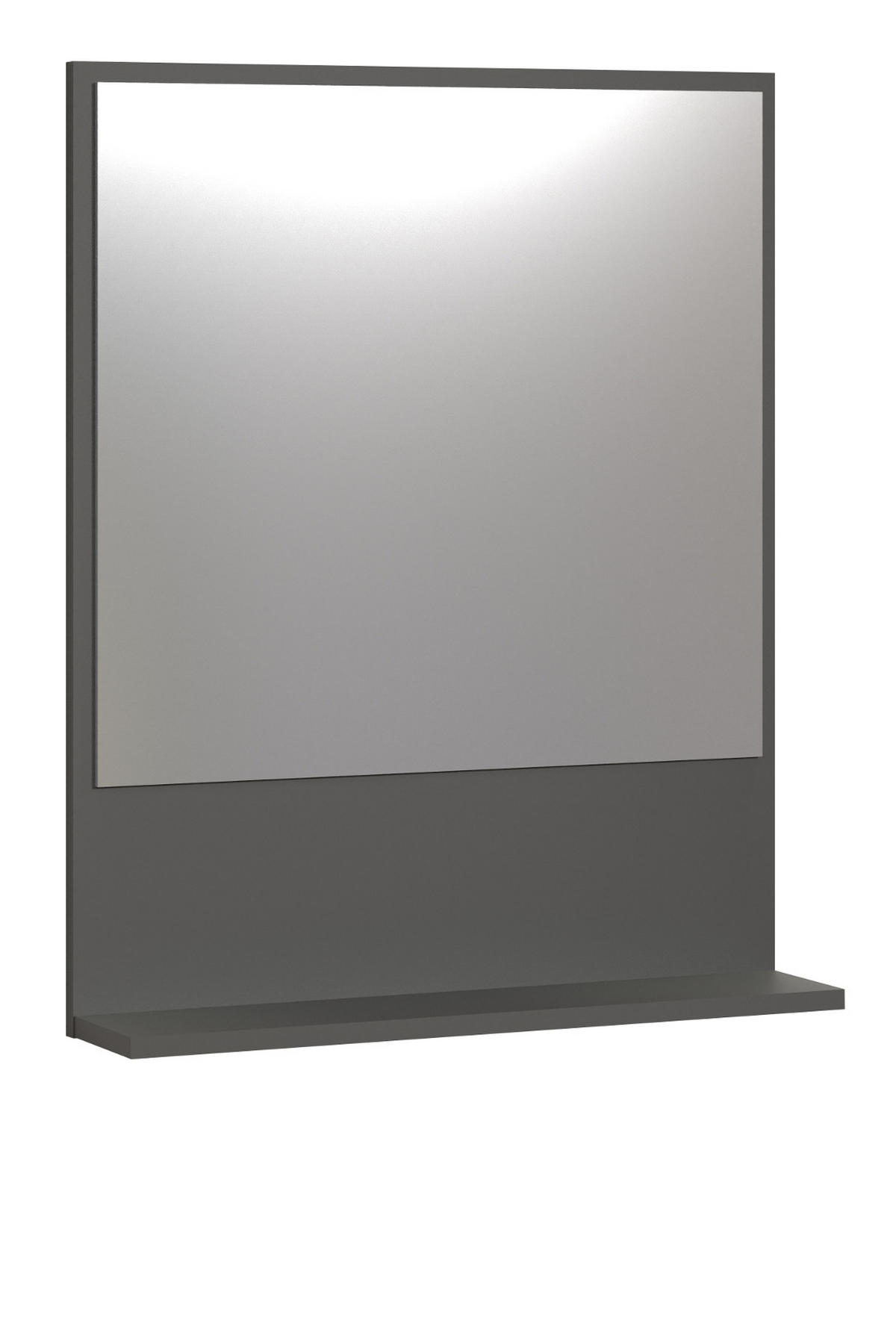 BADSPIEGEL grau 60 cm, Badezimmer Spiegel mit Ablage - Grau, Glas/Holzwerkstoff (60/74/14cm) - Top.Furn